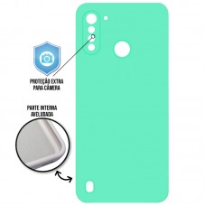 Capa para Motorola Moto G8 Power - Case Silicone Cover Protector Verde Claro